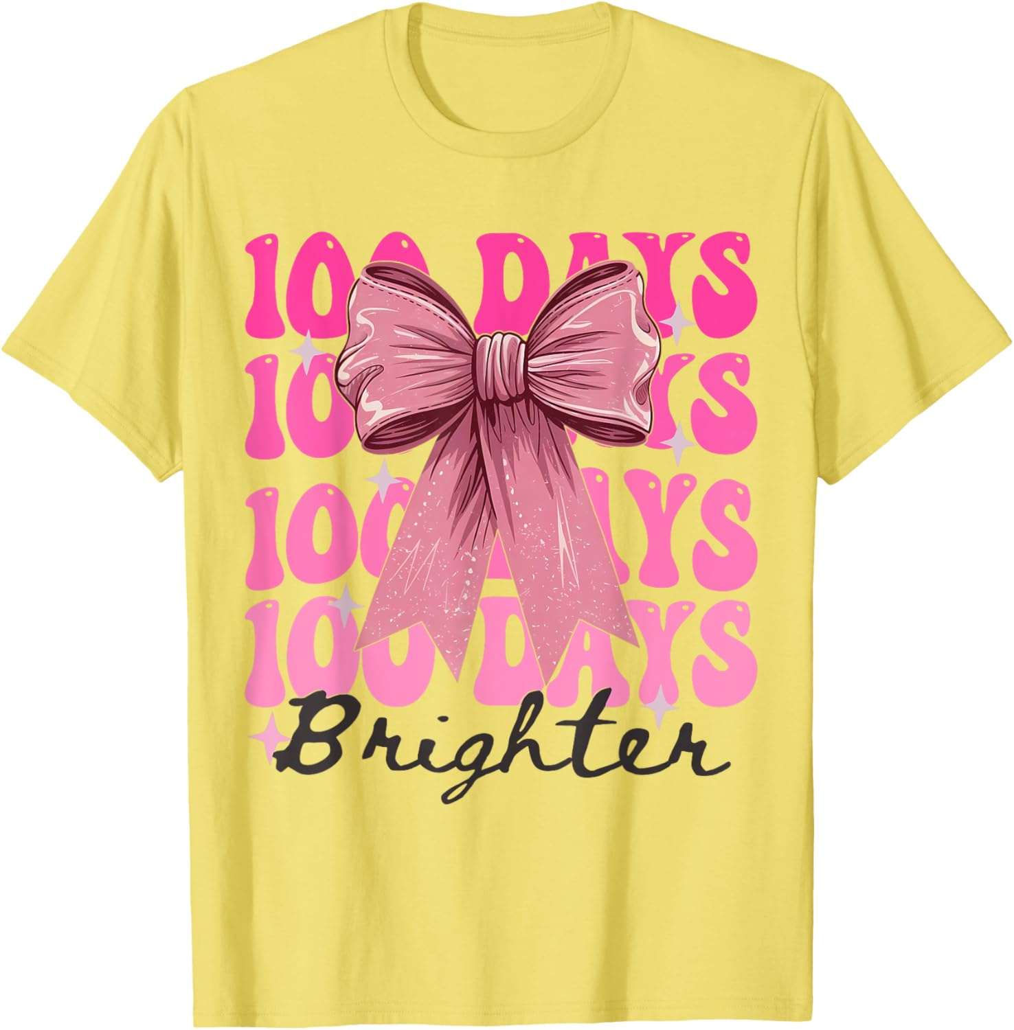 Cute 100 Days of School Girls Coquette Bow T-Shirt for Celebrations - 10