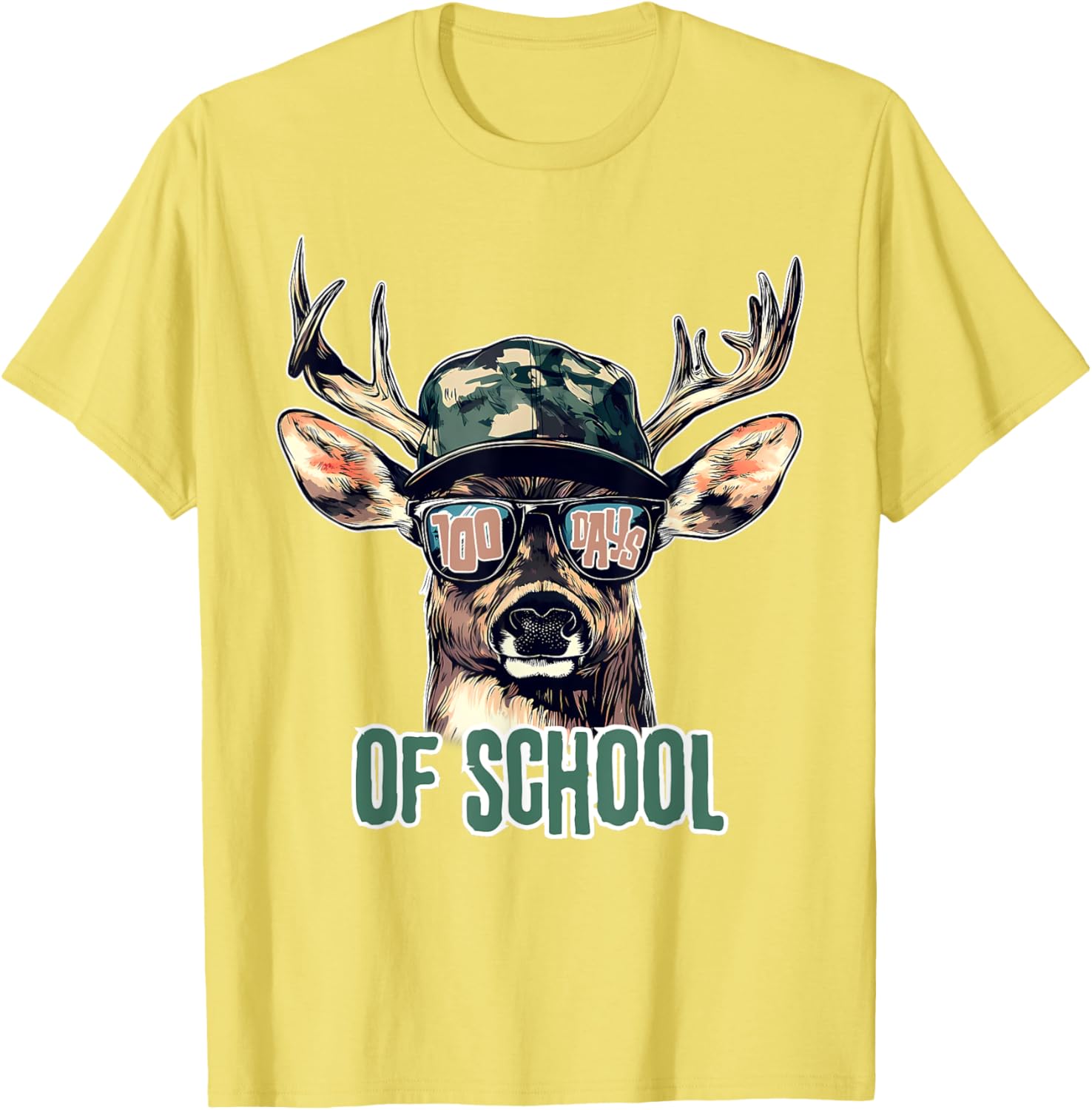 Bucked 100 Days of School Deer Hunting T-Shirt for Kids and Teens - 17