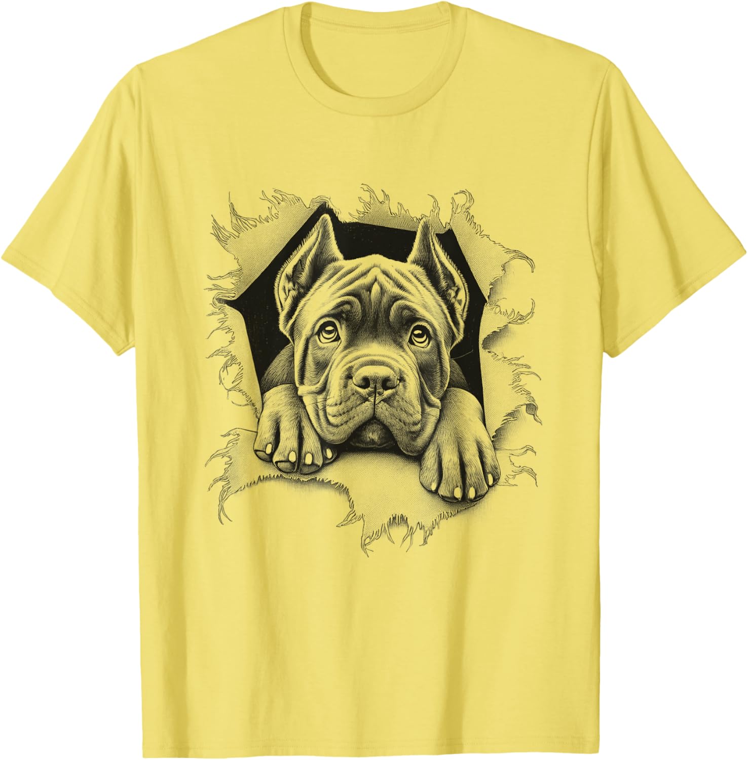 Cute Cane Corso Peeking Dog T-Shirt for Dog Lovers and Owners - 2