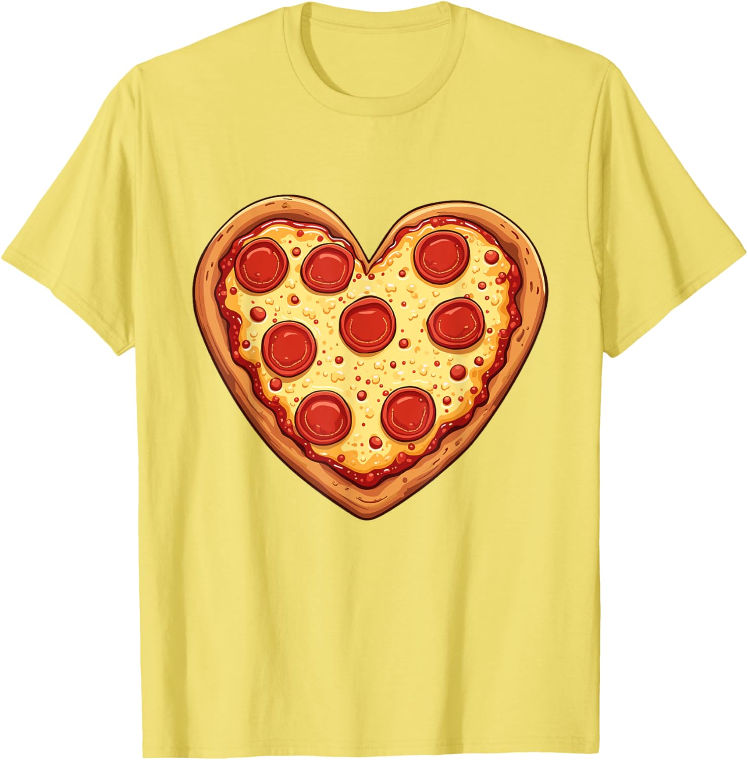 Cute Heart-Shaped Pizza Valentine's Day T-Shirt for Pizza Lovers - 22