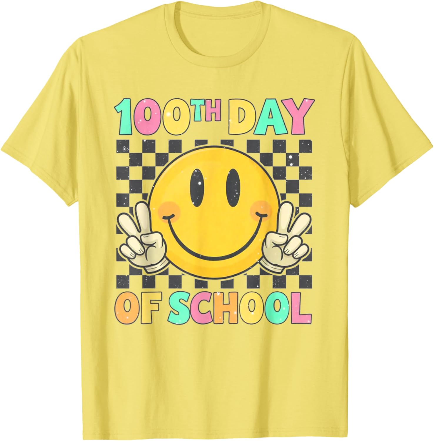 Cute 100th Day of School Smile Face T-Shirt for Kids and Teachers - 14