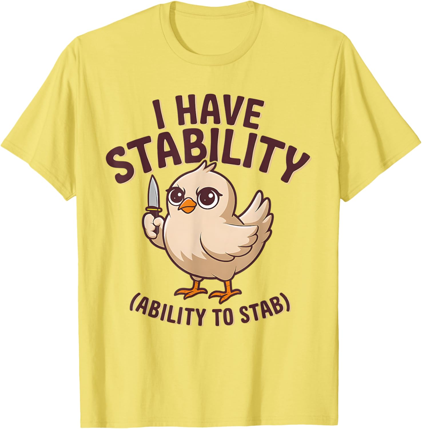 Funny Cute Duck T-Shirt with Stability Ability to Stab Humor - 4