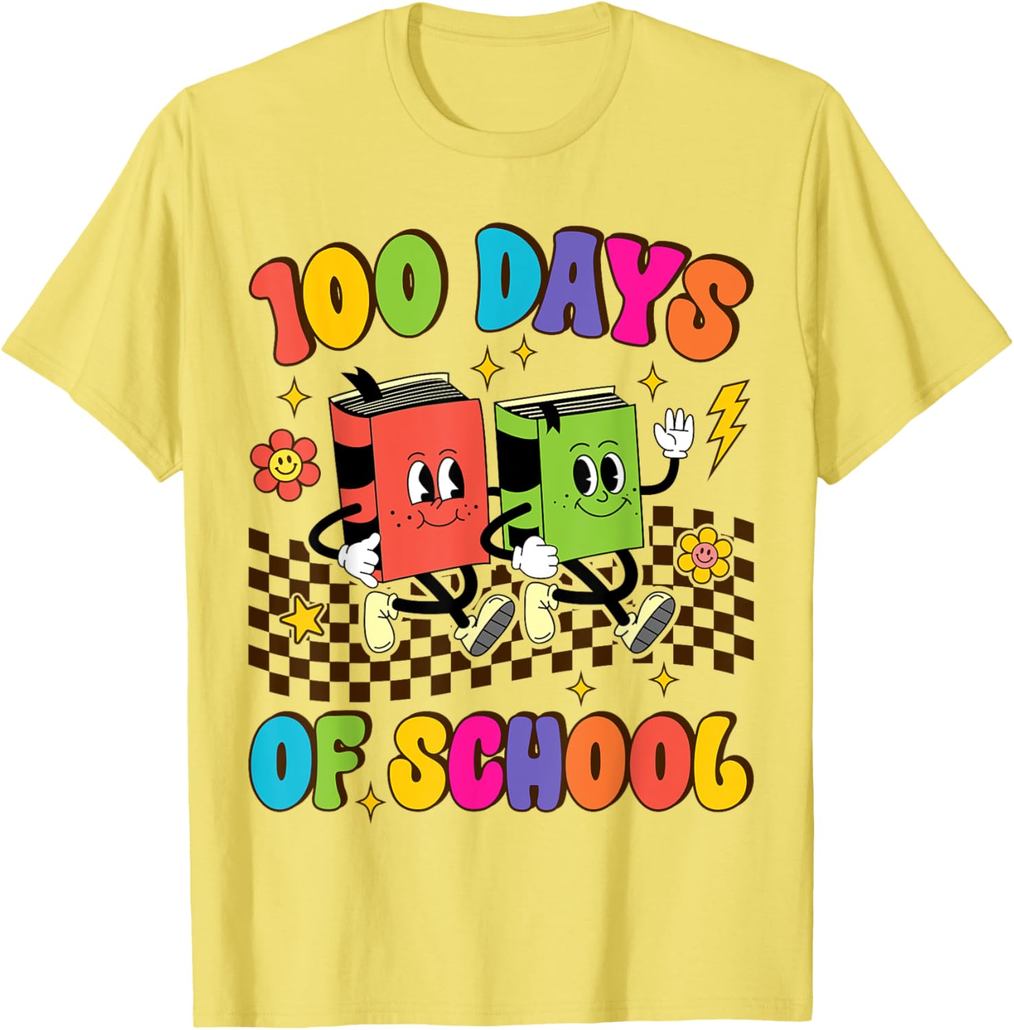 Groovy 100 Days of School T-Shirt for Kids and Teachers Fun Shirt - 9