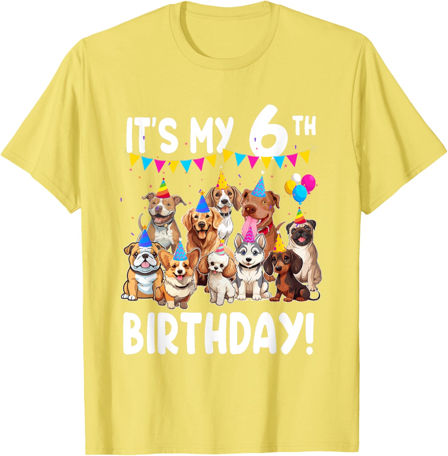 Cute Dogs Lover 6th Birthday T-Shirt for Kids - Fun Birthday Gift! - 2