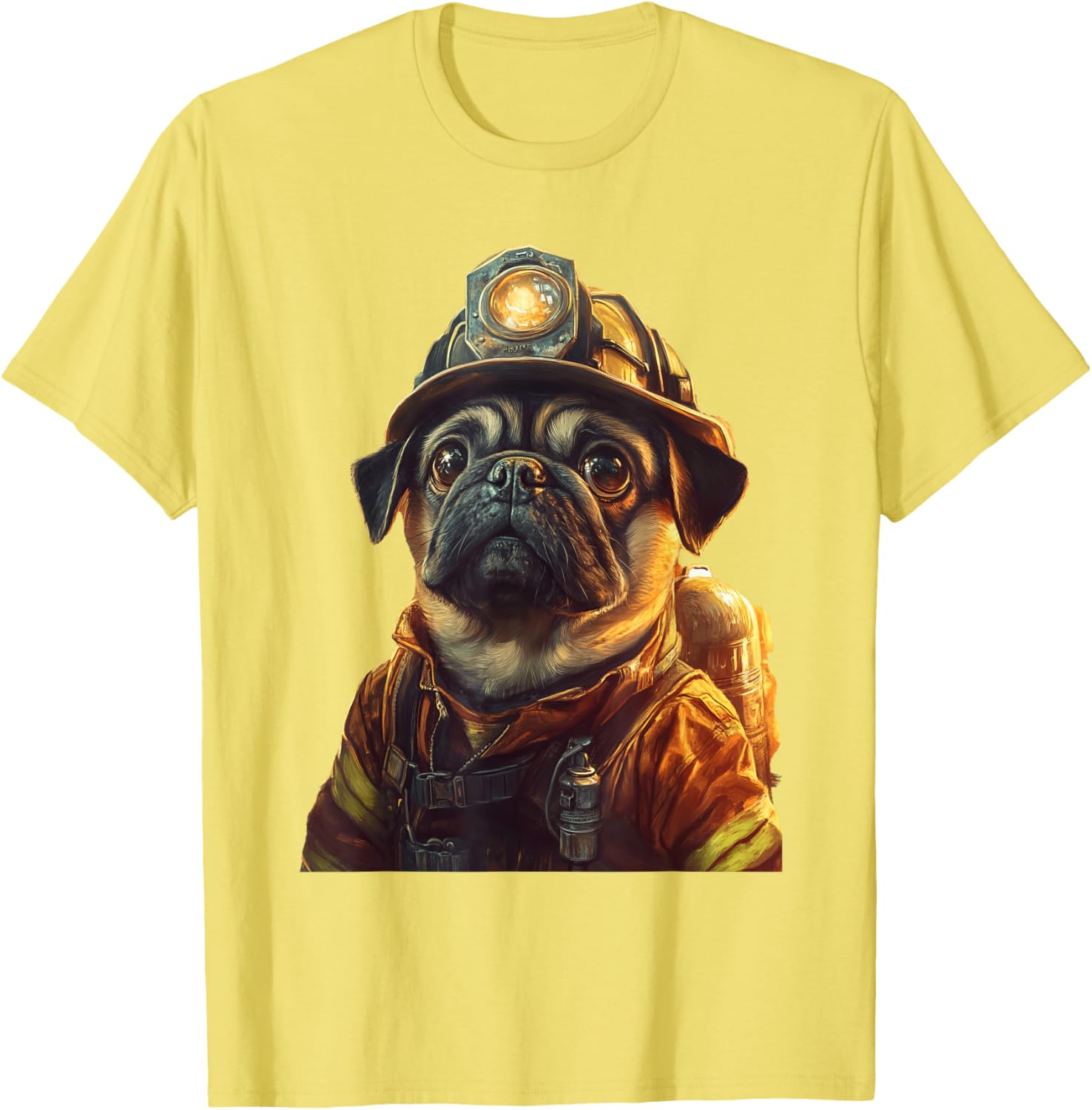 Cute Pug Firefighter T-Shirt for Dog Lovers - Fun and Playful Design - 14