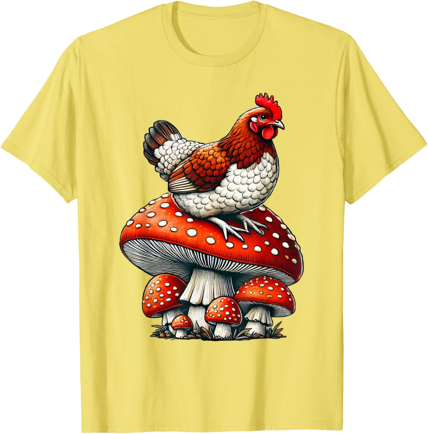 Cute Chicken Mushroom T-Shirt for Fun and Stylish Casual Wear - 21
