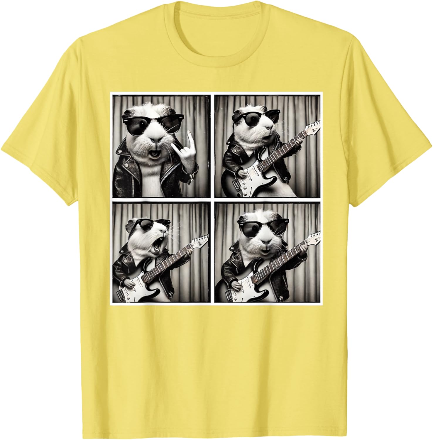 Cute Guinea Pig Electric Guitar T-Shirt for Music Lovers and Pet Fans - 4
