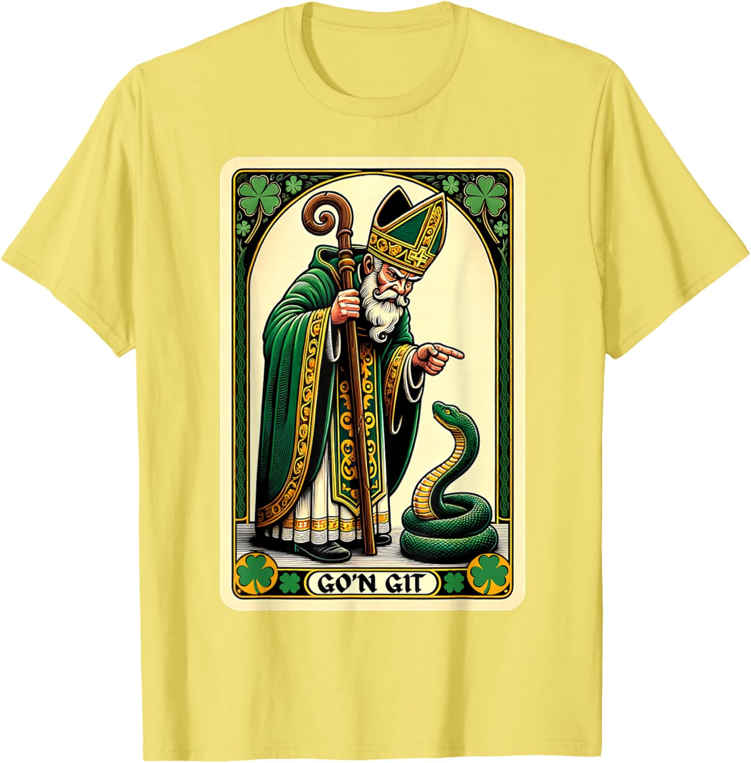 Funny St Patricks Day Tarot Card Go'n Git T-Shirt for Festive Fun - 6