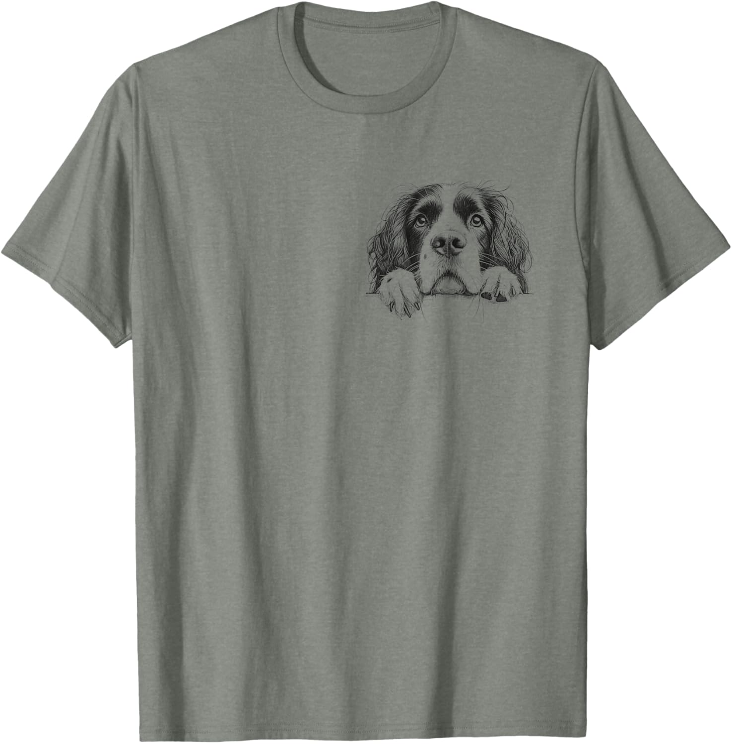 Cute Springer Spaniel Peeking Dog Lover T-Shirt for Men and Women - 9