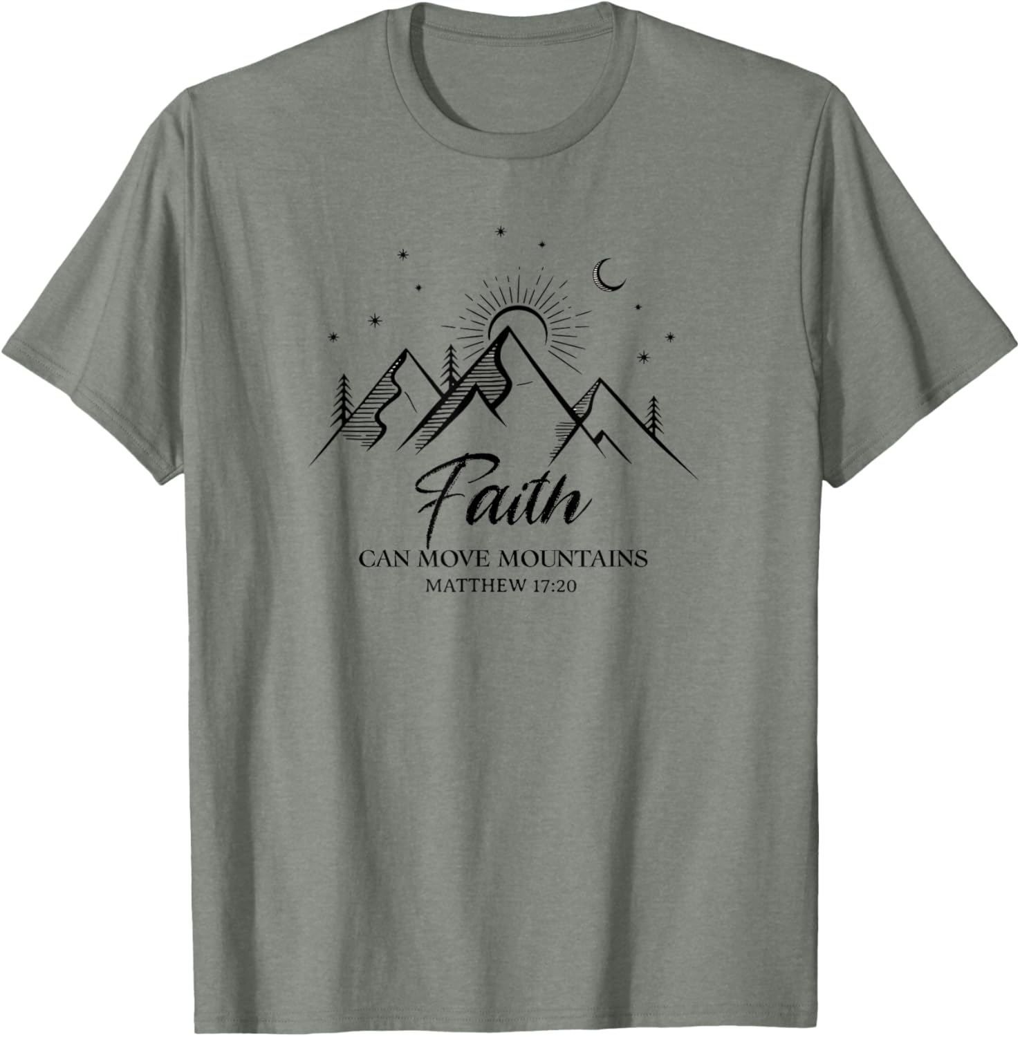 Faith Can Move Mountains Inspirational Bible Verse T-Shirt for Everyone - 8