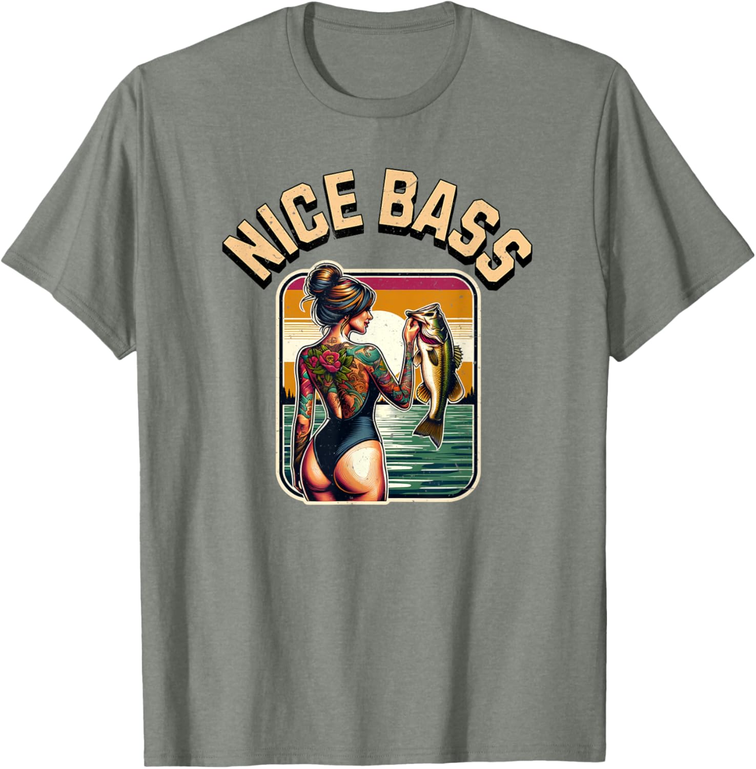 Cute Bass Fishing Woman in Bikini T-Shirt for Outdoor Enthusiasts - 7