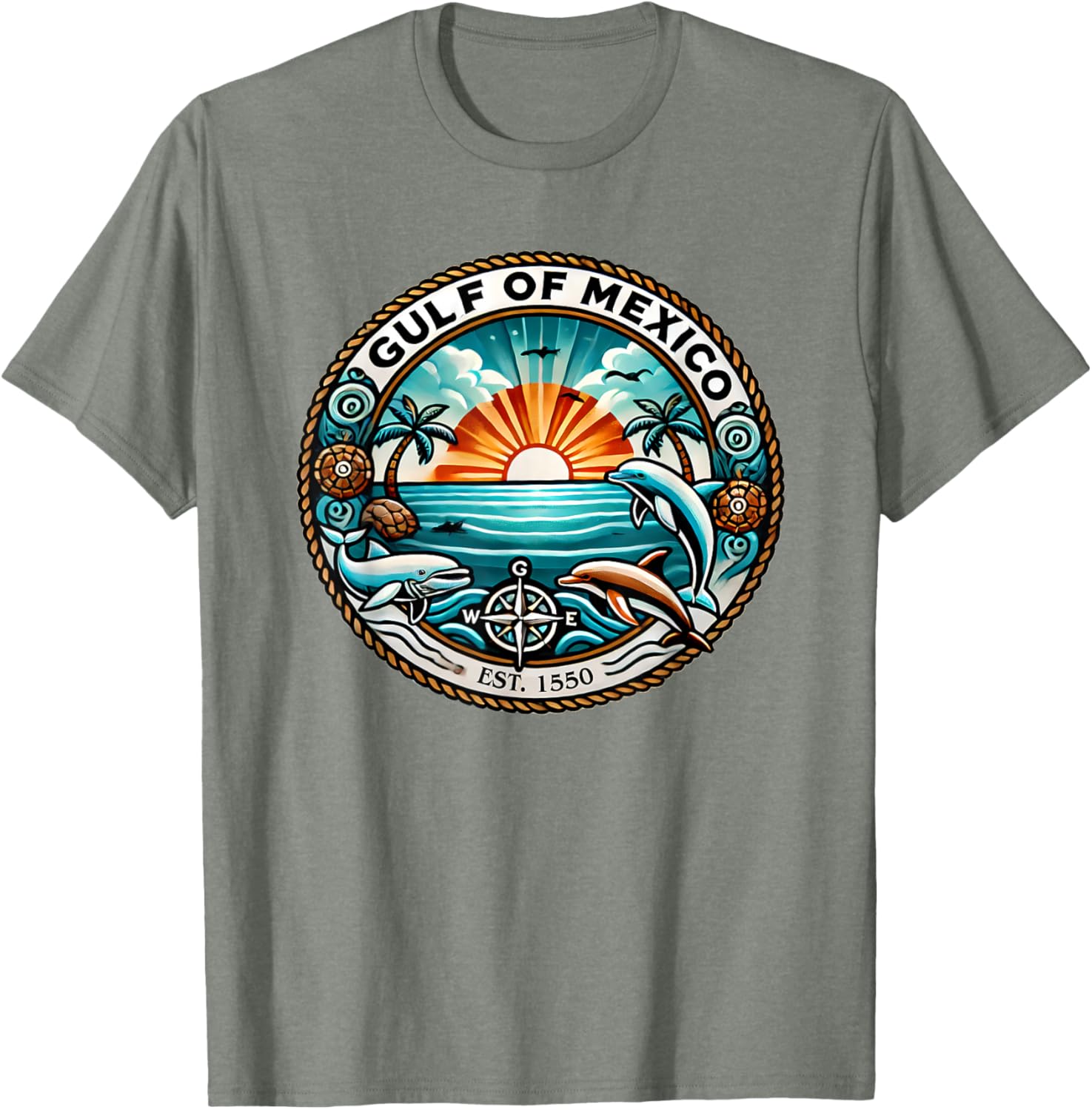 Gulf of Mexico Sunset T-Shirt - Vibrant Caribbean Beach Design - 8