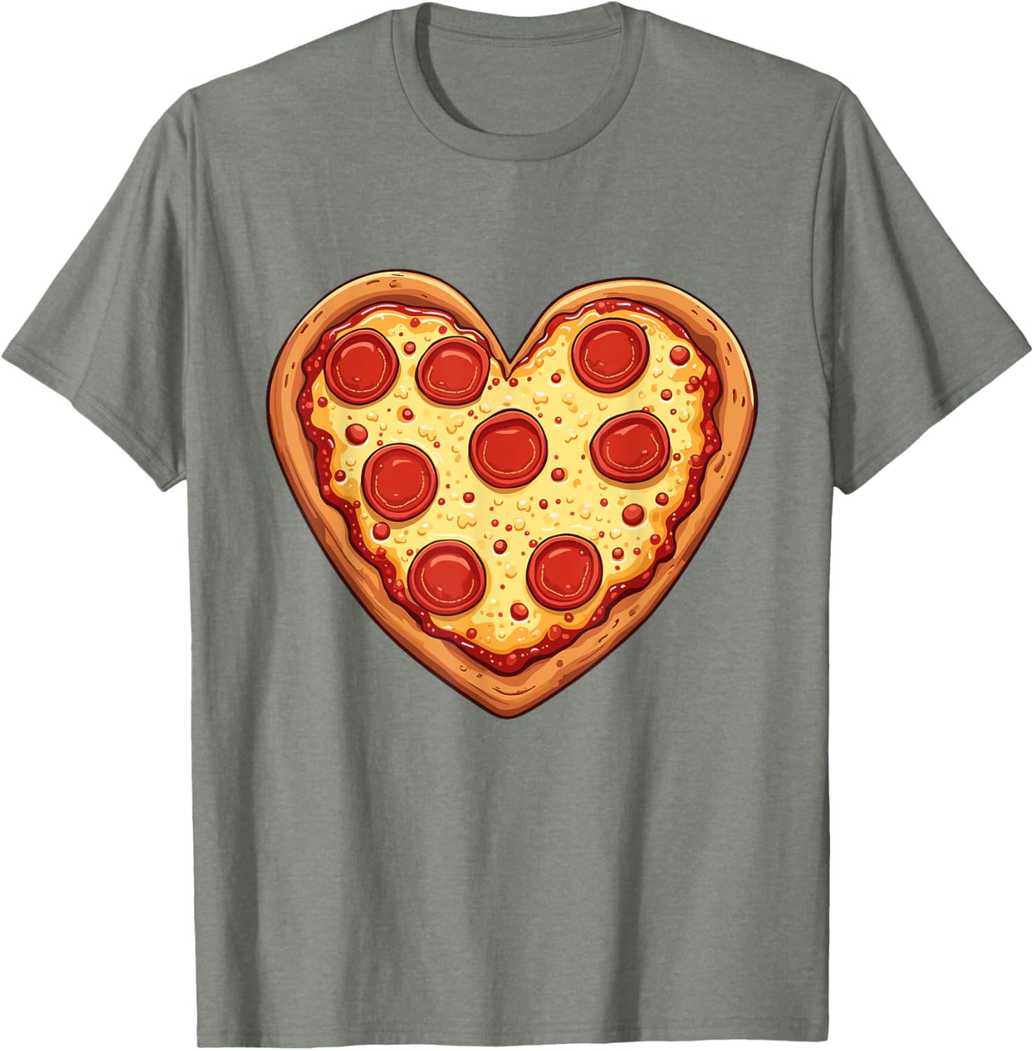 Cute Heart-Shaped Pizza Valentine's Day T-Shirt for Pizza Lovers - 15
