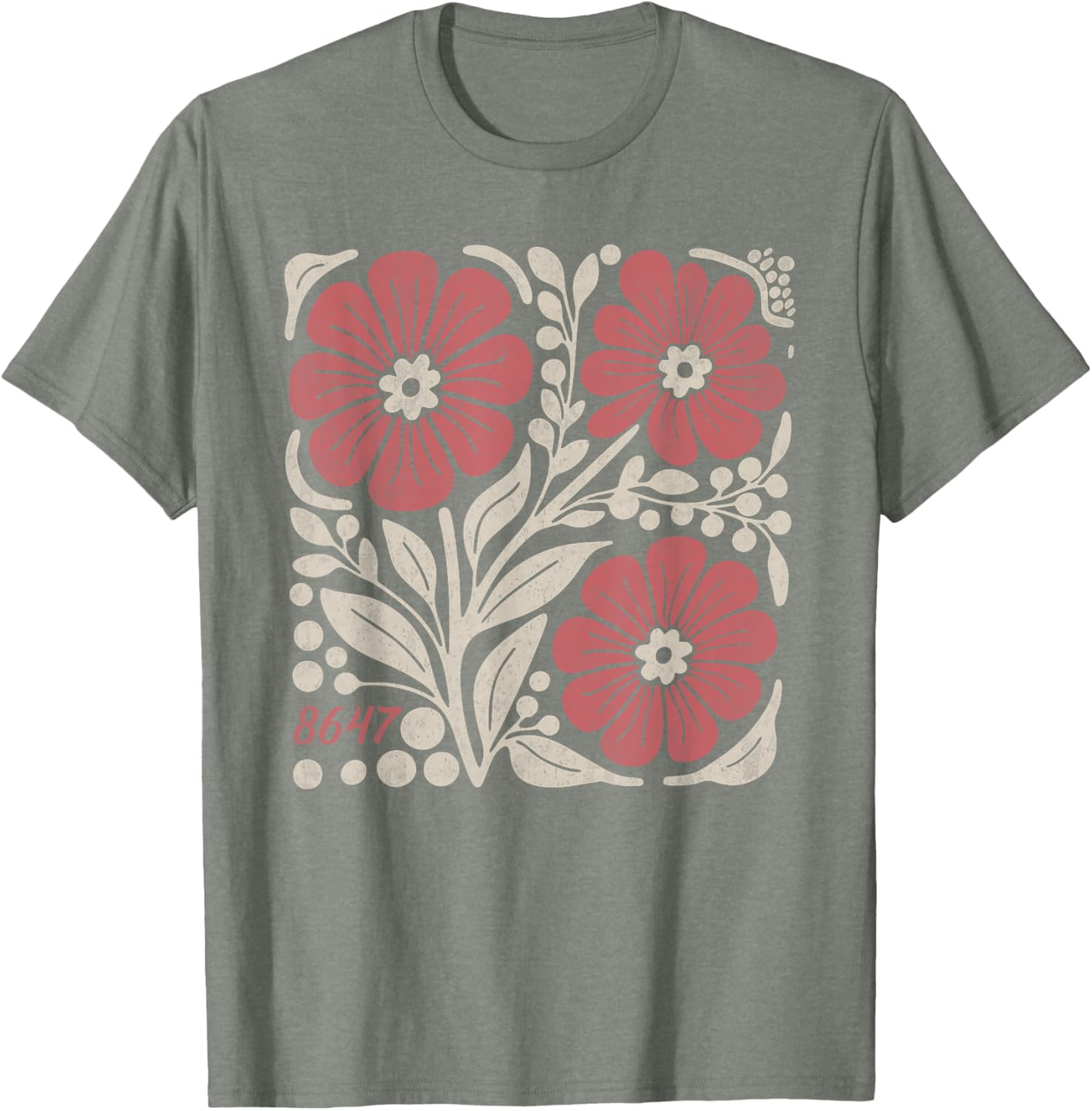 Floral Boho Anti Trump 86 47 T-Shirt for Stylish Casual Wear - 4