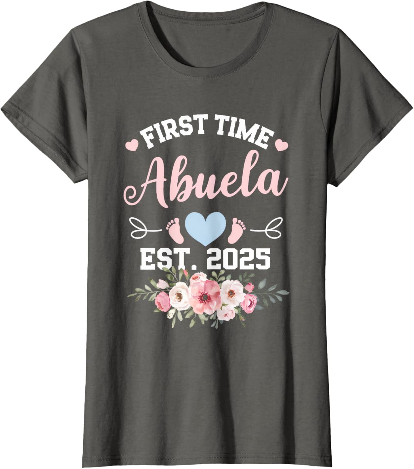 Cute Women's First Time Abuela 2025 Mother's Day Pregnancy T-Shirt - 1