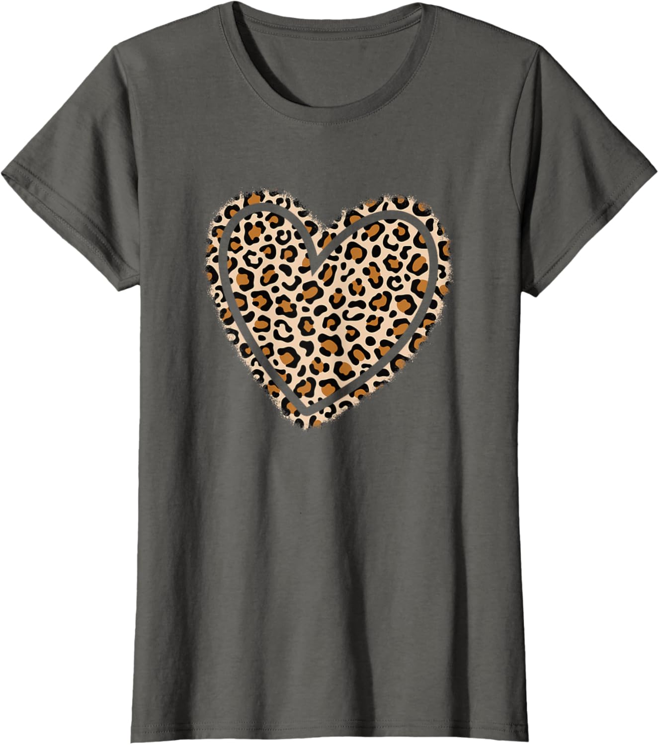 Cute Leopard Print Heart T-Shirt for Women and Girls - Stylish Apparel - 17
