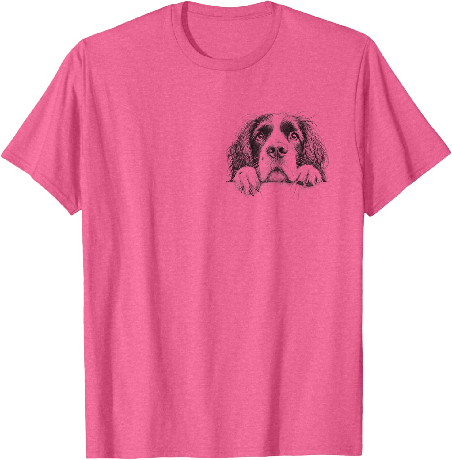Cute Springer Spaniel Peeking Dog Lover T-Shirt for Men and Women - 4