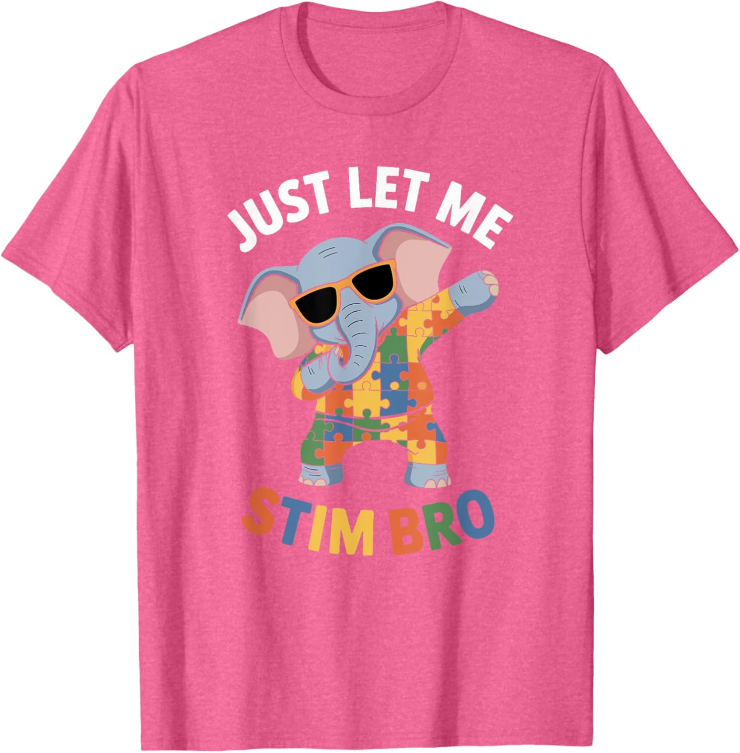 Funny Elephant Autism Awareness Just Let Me Stim Bro T-Shirt for Boys - 16