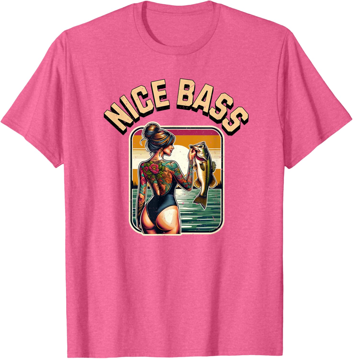 Cute Bass Fishing Woman in Bikini T-Shirt for Outdoor Enthusiasts - 16