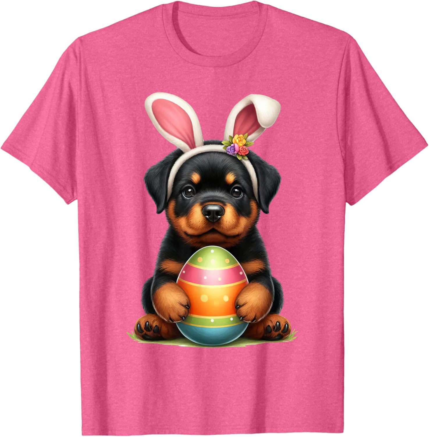 Cute Bunny Rottweiler Dog Easter T-Shirt Perfect for Spring Celebrations - 7