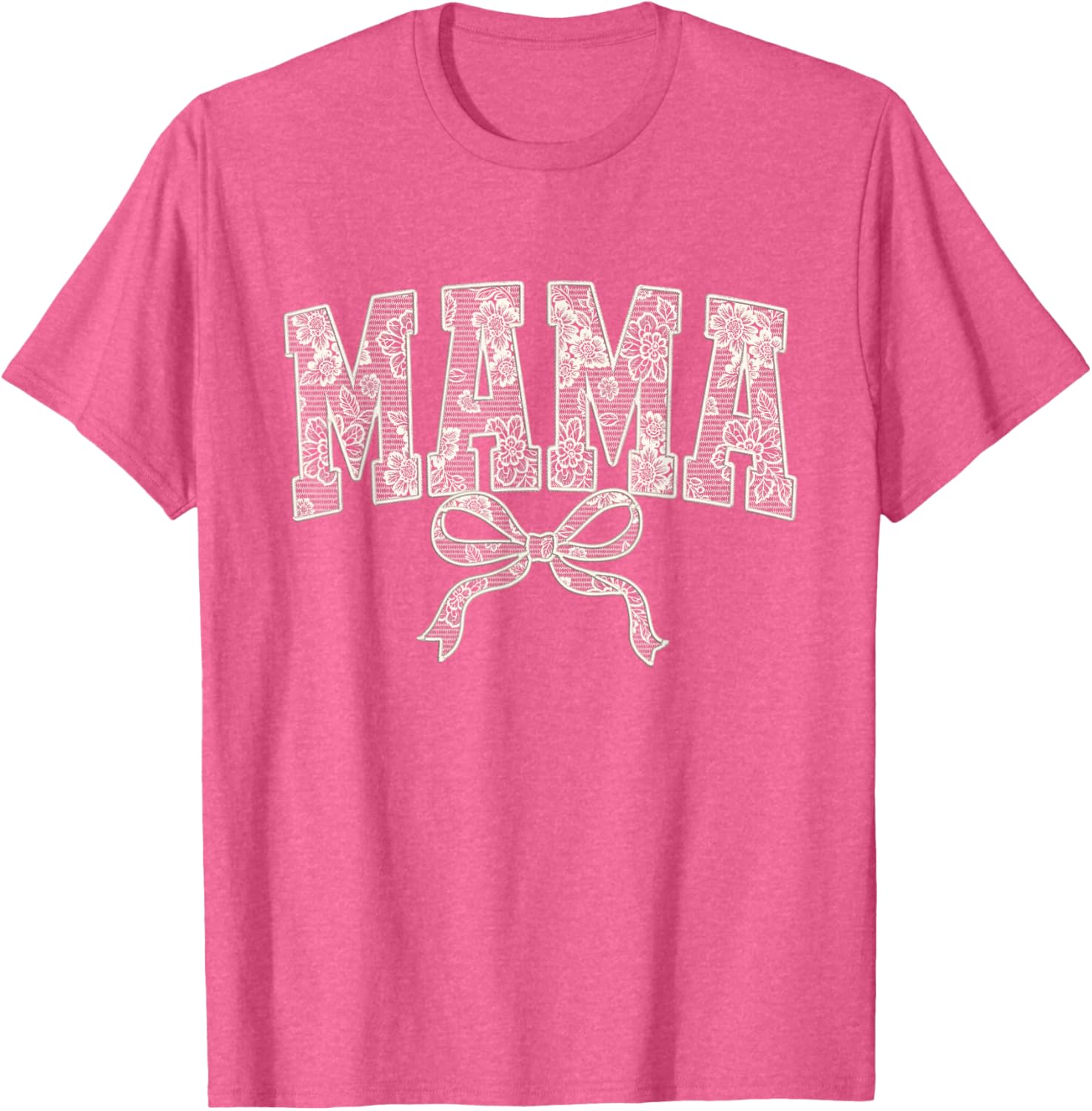 Cute Mama Lace Print Embroidery T-Shirt for Moms 2025 Fashion Women - 10