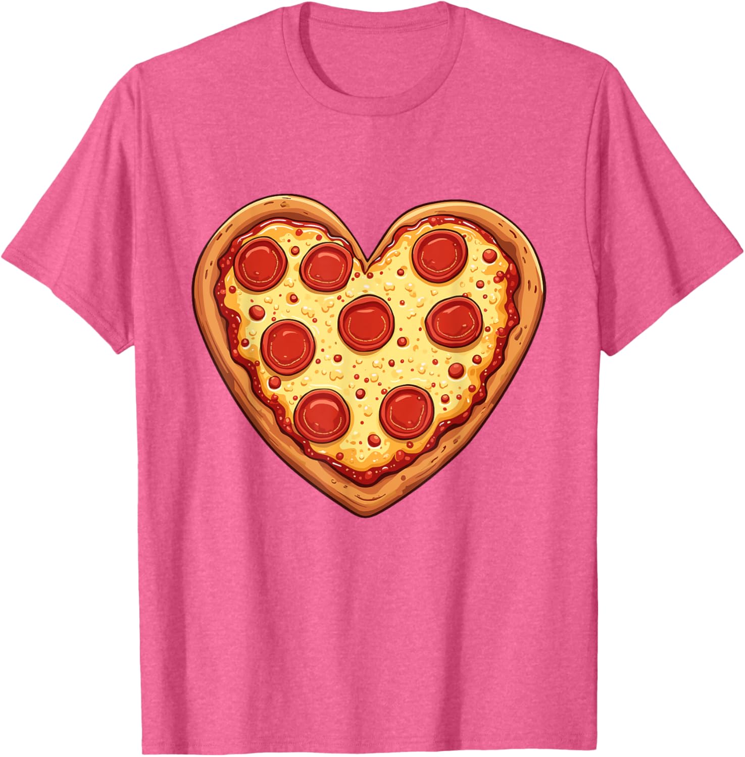 Cute Heart-Shaped Pizza Valentine's Day T-Shirt for Pizza Lovers - 18
