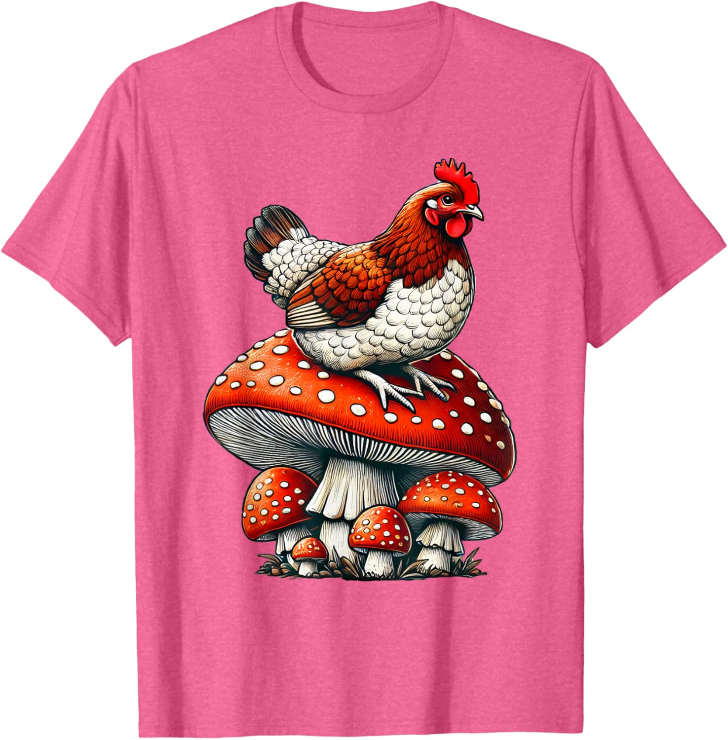 Cute Chicken Mushroom T-Shirt for Fun and Stylish Casual Wear - 17
