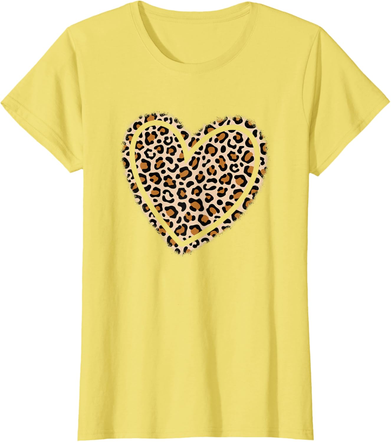 Cute Leopard Print Heart T-Shirt for Women and Girls - Stylish Apparel - 8