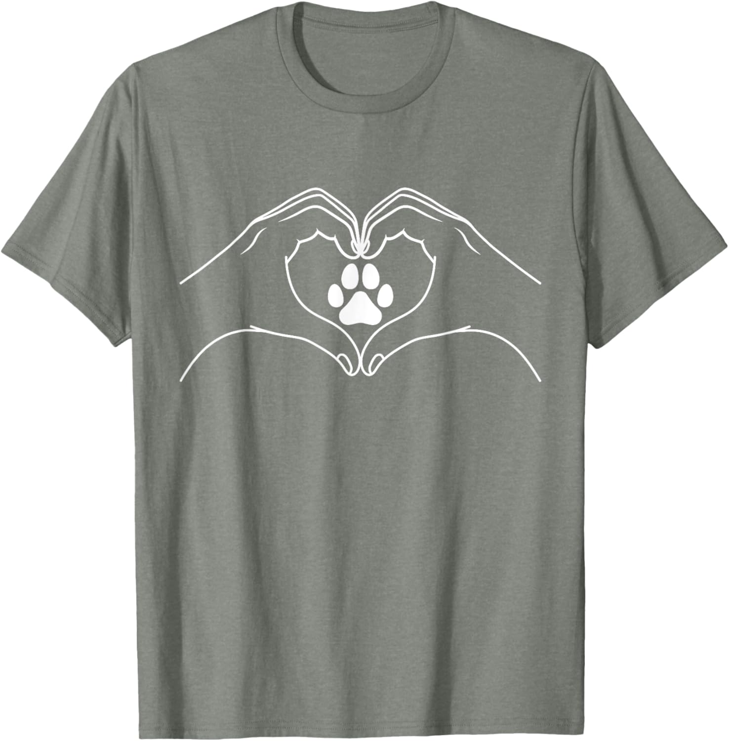 Cute Cat Dog Paw Print Heart T-Shirt for Pet Lovers and Friends - 18
