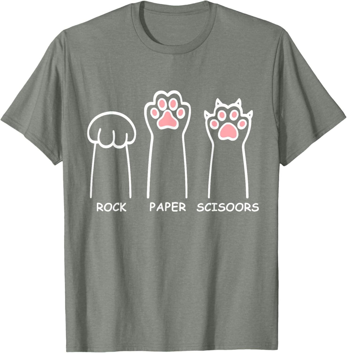 Funny Cat Paws Rock Paper Scissors T-Shirt for Men and Women - 8