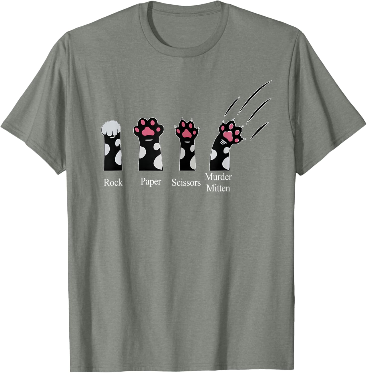Cute Cats Rock Paper Scissors Murder Mittens Funny T-Shirt for Cat Lovers - 9