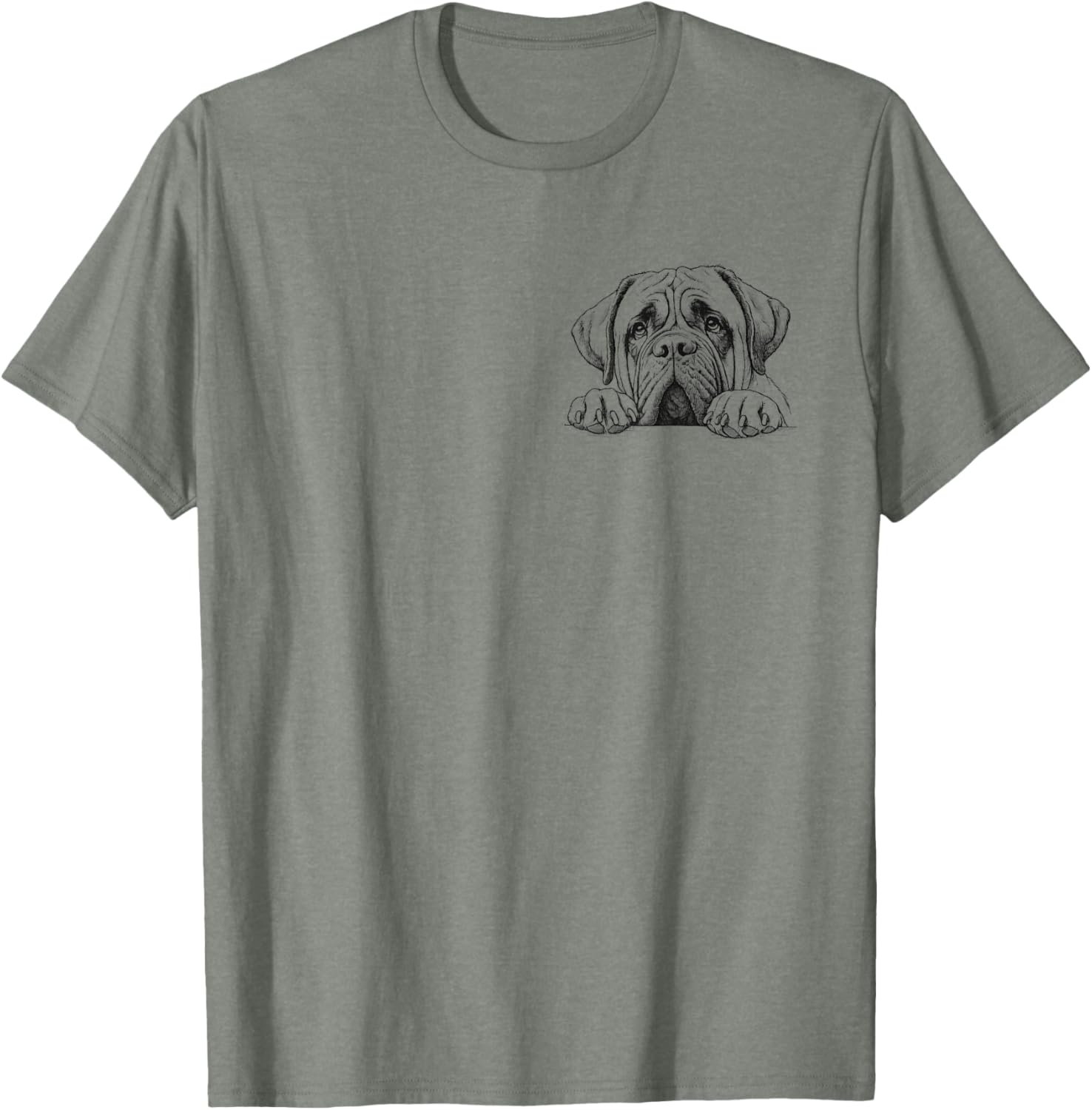 Cute Mastiff Peeking Dog T-Shirt for Men and Women - Adorable Pet Lovers Design - 3
