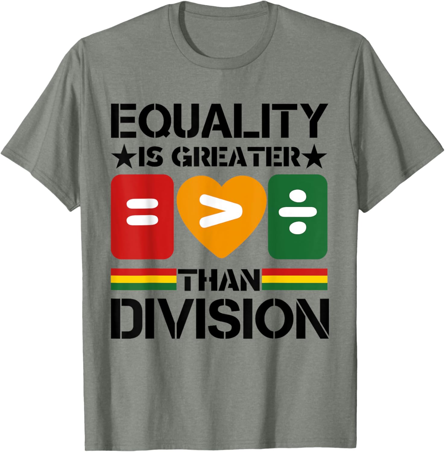 Equality Over Division Black History Month Math Pride T-Shirt - 10