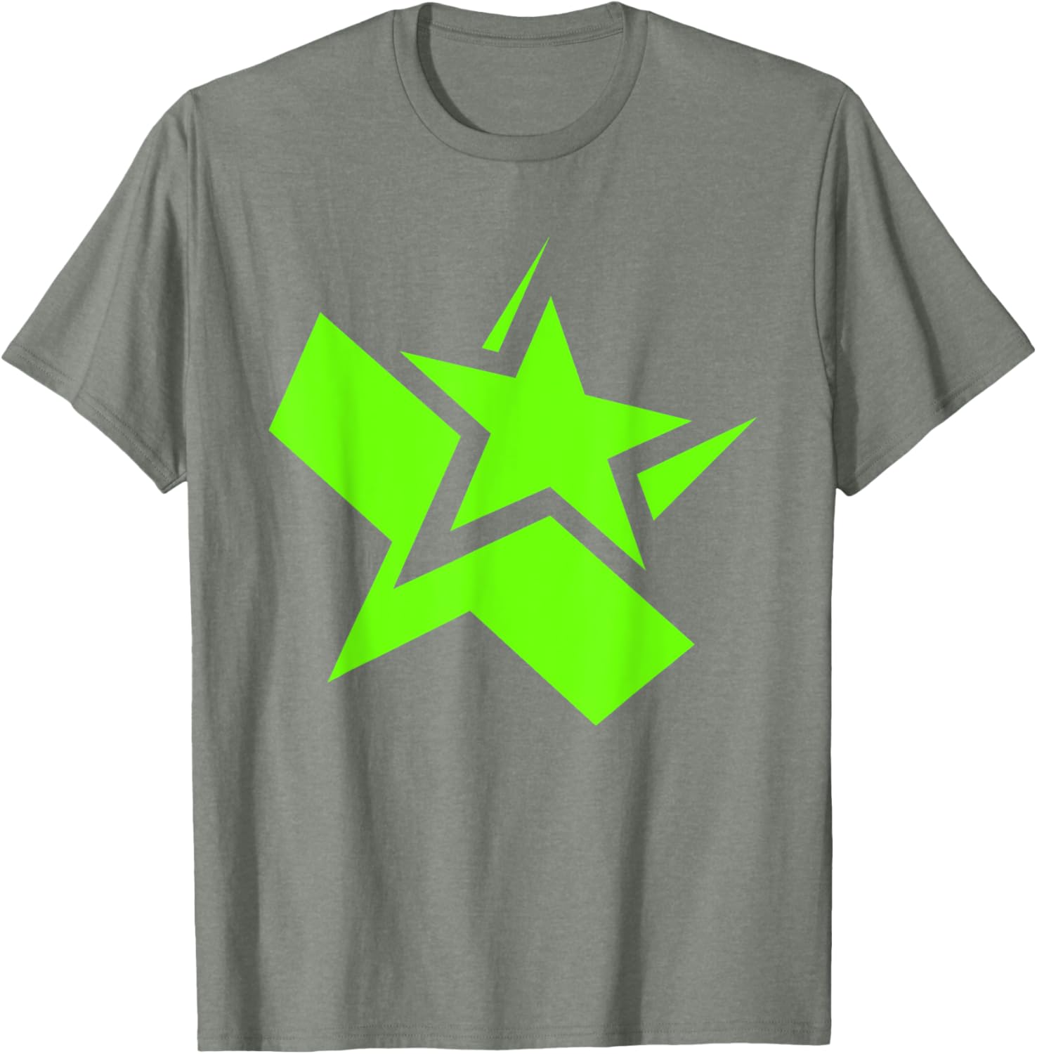 Green Chunky Star Graphic T-Shirt for Stylish Casual Wear - 22