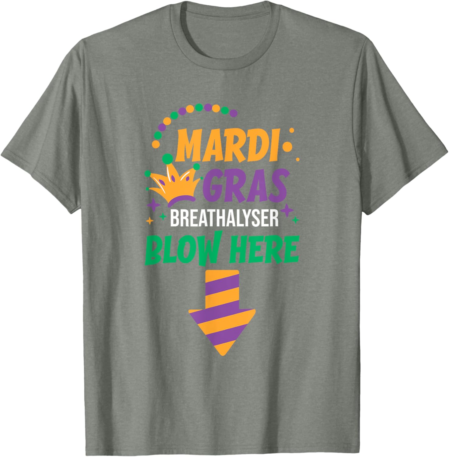 Funny Mardi Gras Breathalyser T-Shirt for Men - Festive Adult Clothing - 21