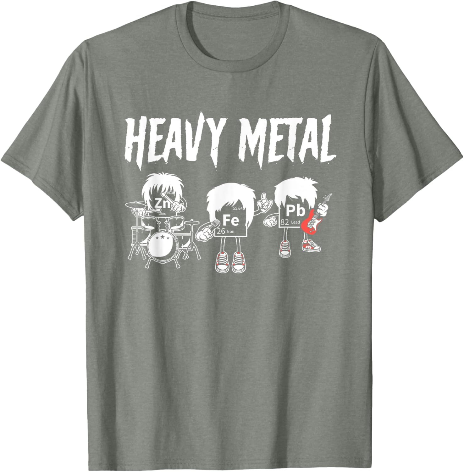 Funny Chemistry T-Shirt with Heavy Metal Music Puns for Science Lovers - 12