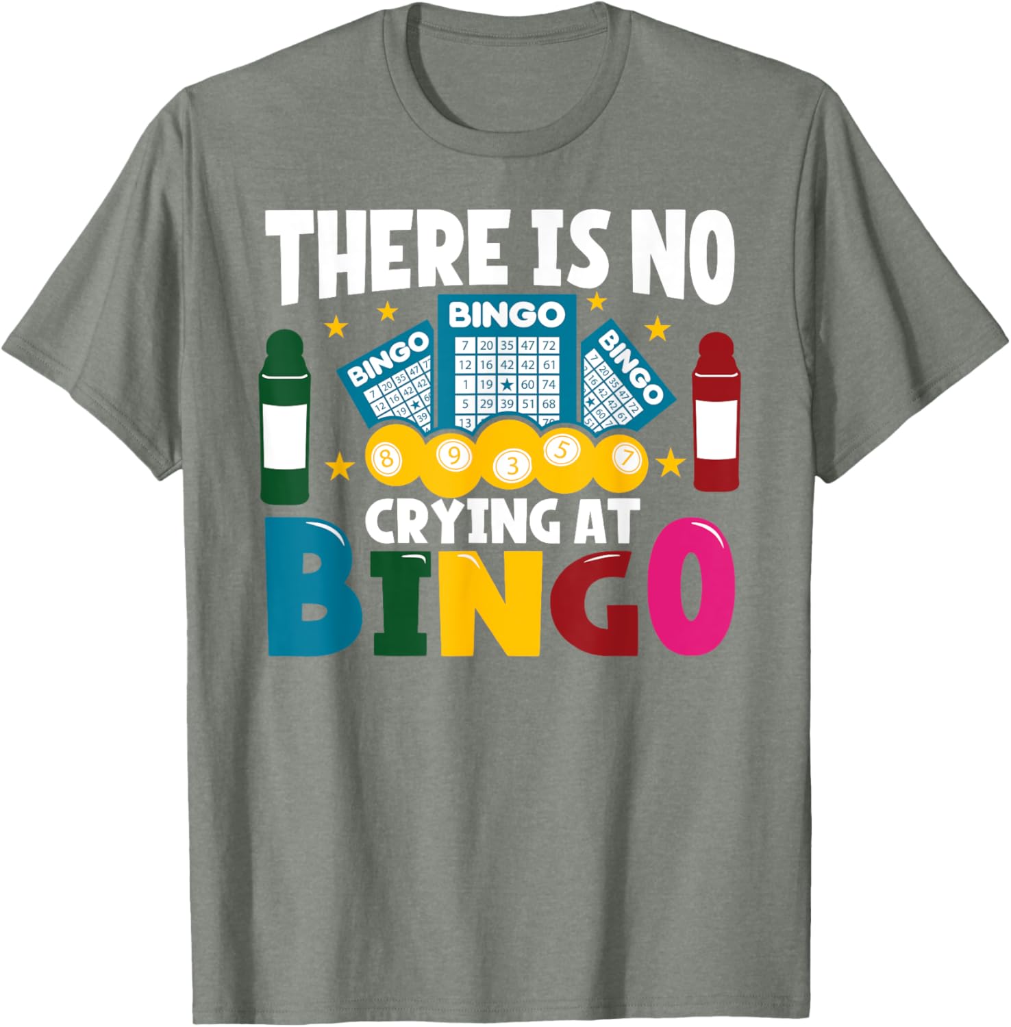 Funny Bingo Player T-Shirt No Crying at Bingo Casual Tee for Gamers - 6