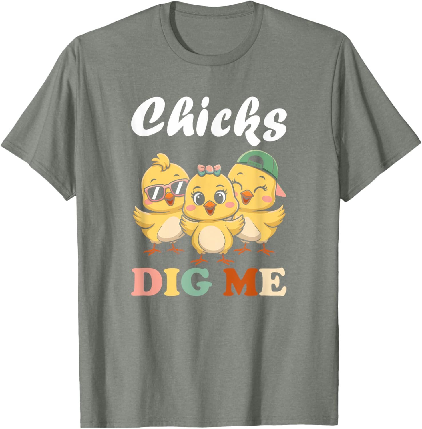 Chicks Dig Me Funny Easter T-Shirt for Toddler Boys and Men - 2