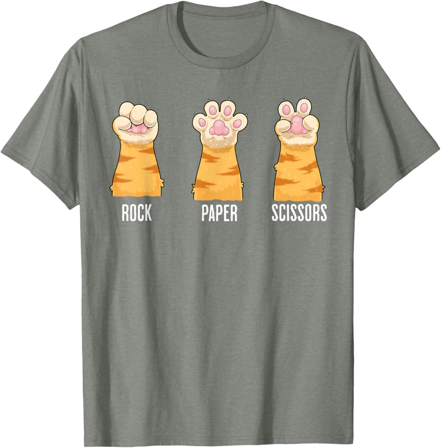 Funny Cat Paws Rock Paper Scissors T-Shirt for Kids and Adults - 3