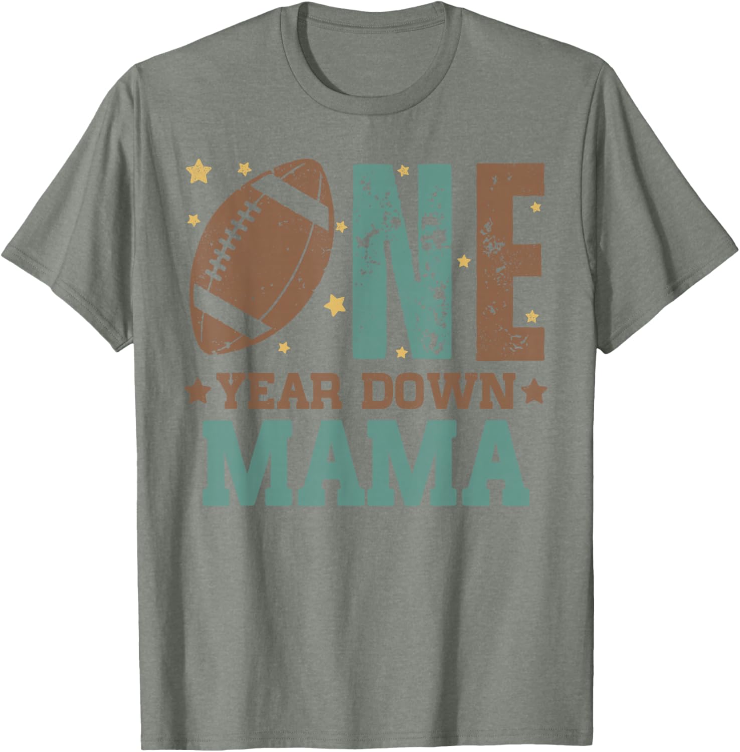 Cute Mama of 1 Year Old Football Birthday Party T-Shirt for Moms - 8