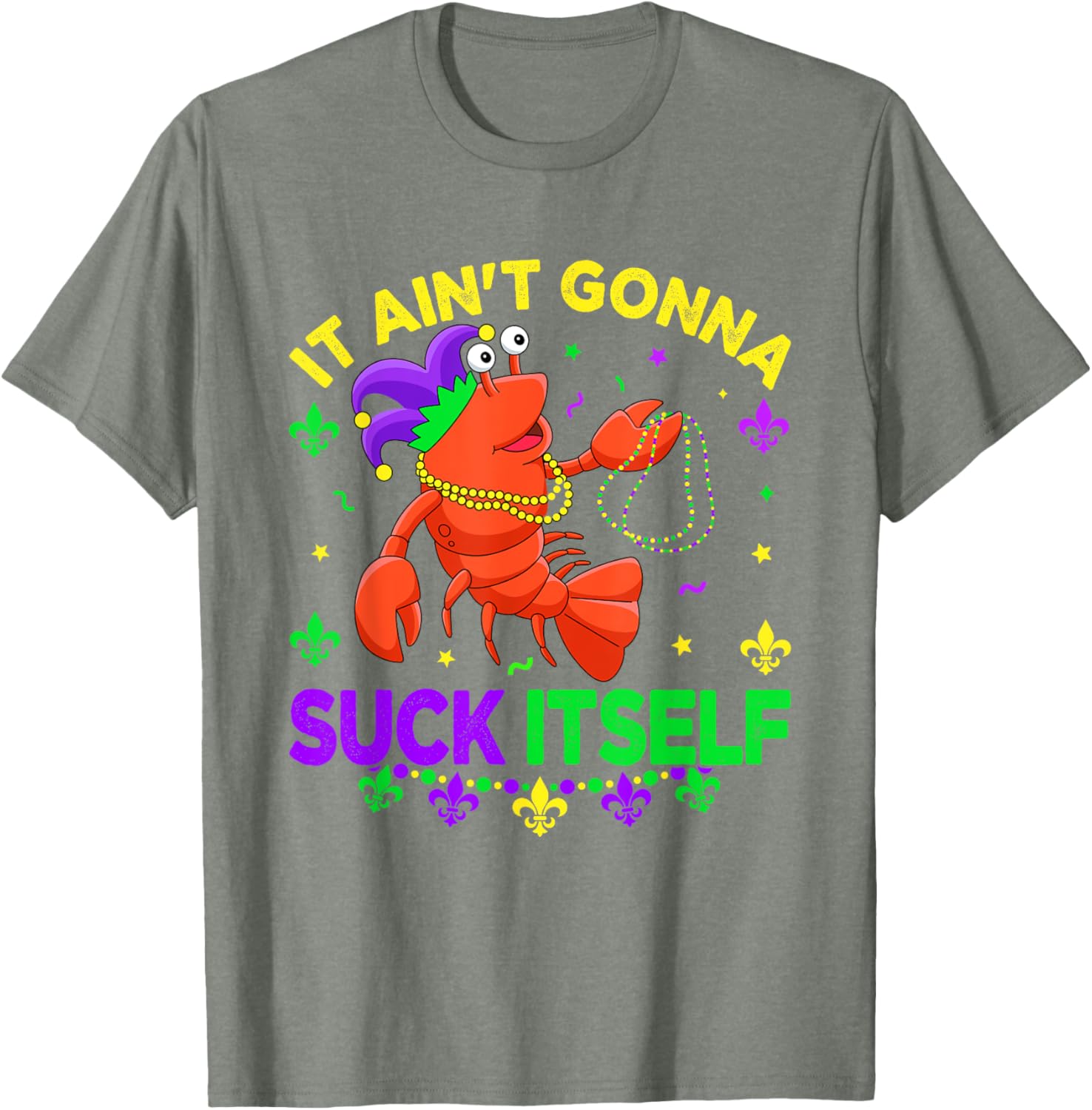Fun Crawfish Jester Beads Mardi Gras T-Shirt for Festive Celebrations - 2