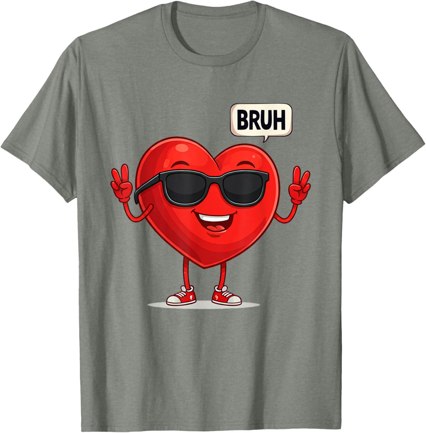 BRUH Valentine's Day Heart Humor Meme Graphic T-Shirt for Men and Women - 29