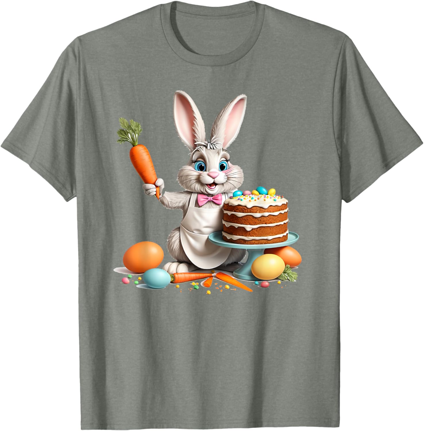 Easter Bunny Baking Carrot Cake T-Shirt for Fun Holiday Celebrations - 6