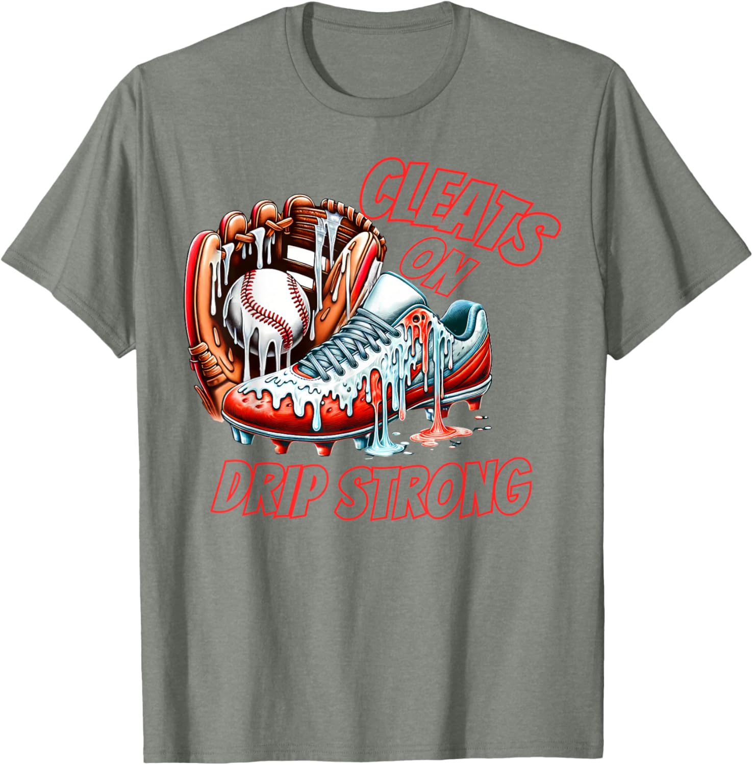 Cool Cleats On Drip Baseball Ice Cream T-Shirt for Kids and Adults - 6
