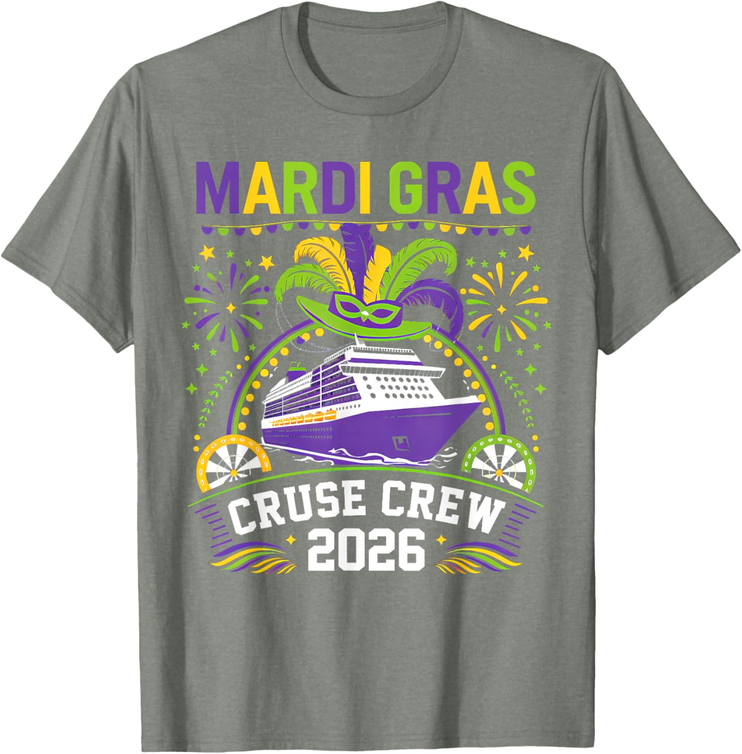 Funny Mardi Gras Cruise Family Matching T-Shirt for 2026 Trip - 14