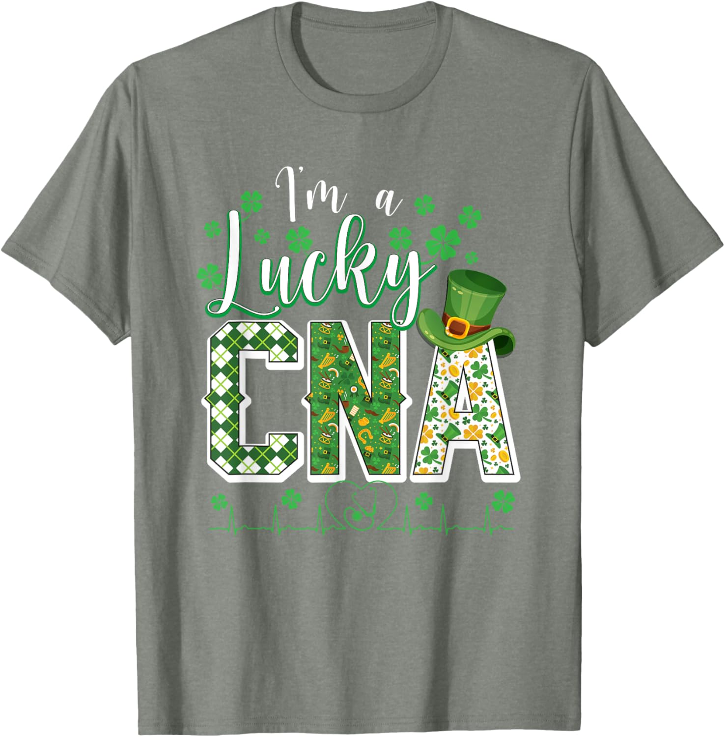 Funny Lucky CNA Nurse Shamrock St Patrick's Day T-Shirt for Scrubs - 22