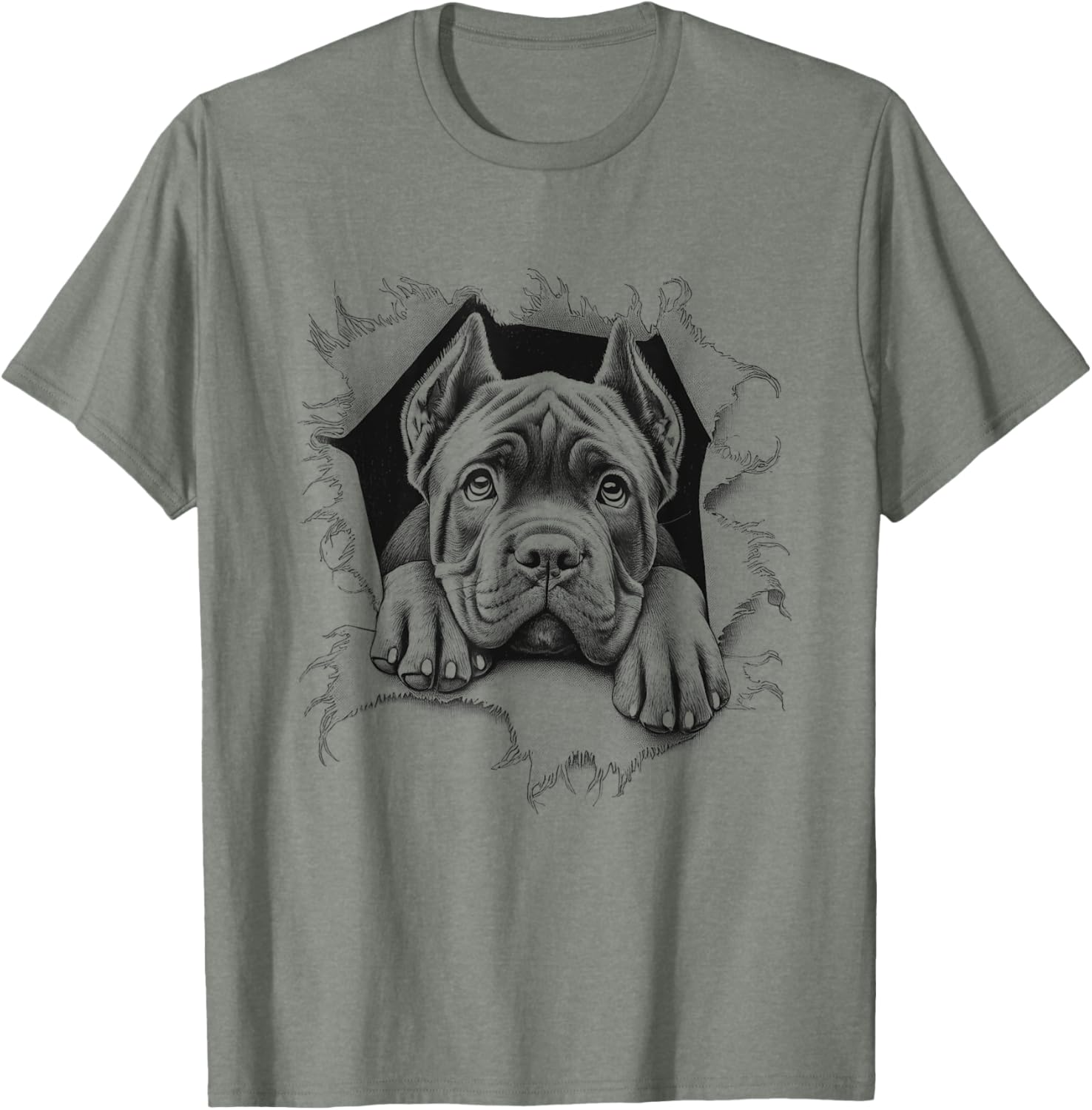 Cute Cane Corso Peeking Dog T-Shirt for Dog Lovers and Owners - 9