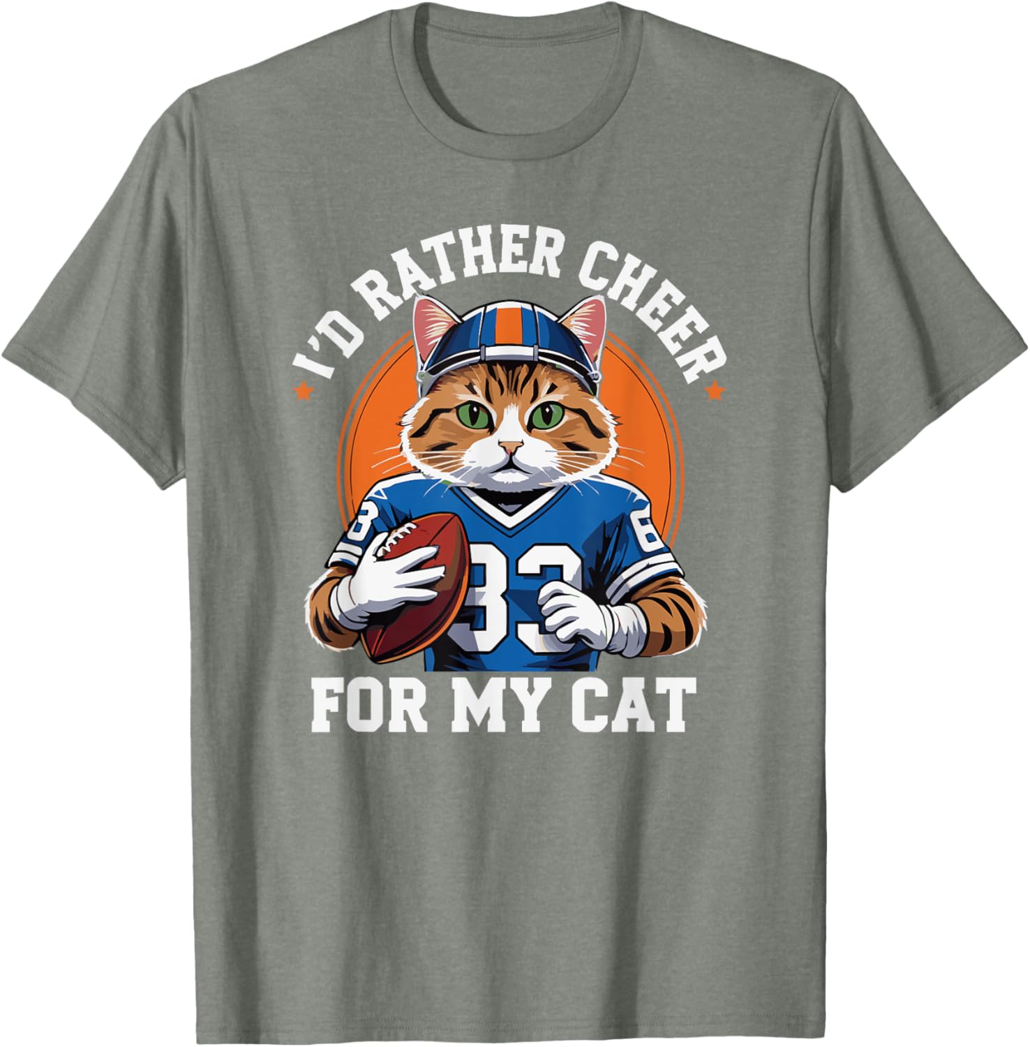 Funny I'd Rather Cheer for My Cat T-Shirt for Anti Football Lovers - 5