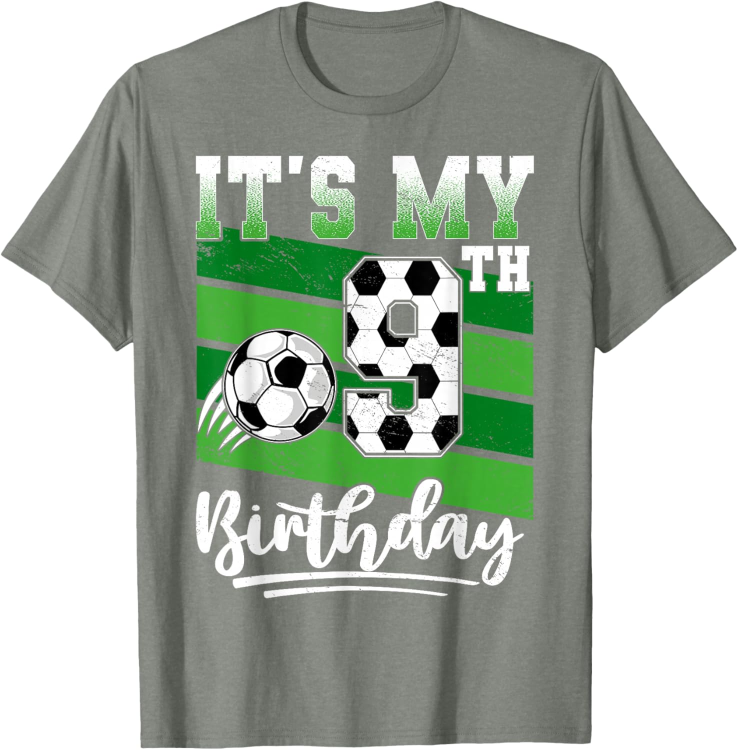 Cool 9th Birthday Soccer Ball T-Shirt for Kids Birthday Celebrations - 8