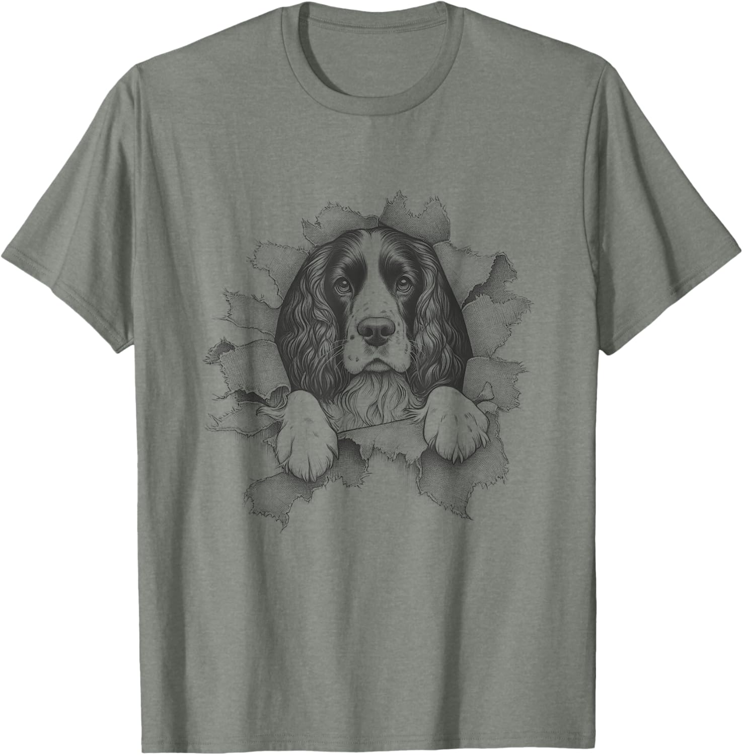 English Springer Spaniel Peeking T-Shirt for Dog Lovers - Fun and Stylish Wear - 8